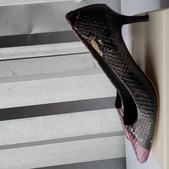 Coach Grand Heels Snakeskin Python Leather 8b - Picture 4 of 5